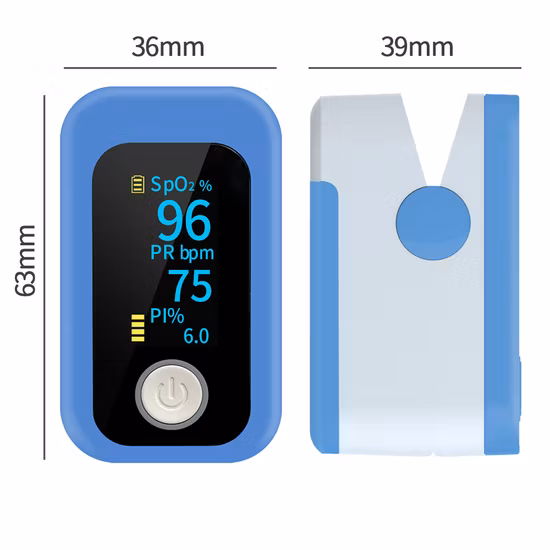 Пальцевый пульсоксиметр с 4 уровнями яркости
